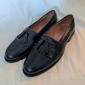 Allen Edmonds Cody Black Leather Tassel Woven Slip On Loafers Sz 12D Dress Shoe
